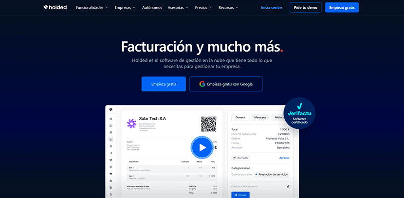 Holded Vistazo a la web Holded, facturación y mucho más